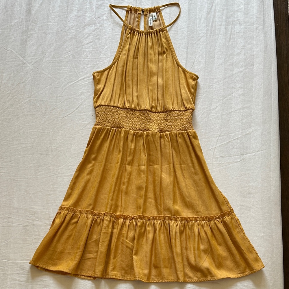 Speechless Mustard Halter Dress
